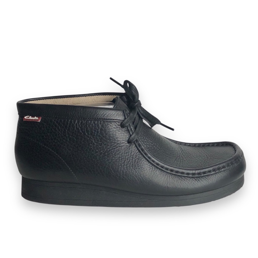 Clarks Collection Stinson Hi Chukka Wallabee Black Leather Boots Men’s 11.5 M